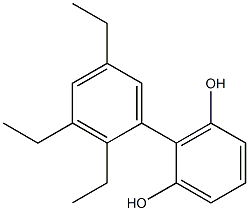 2-(2,3,5-Triethylphenyl)benzene-1,3-diol 结构式