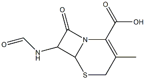 3-Methyl-7-(formylamino)-8-oxo-5-thia-1-azabicyclo[4.2.0]oct-2-ene-2-carboxylic acid 结构式