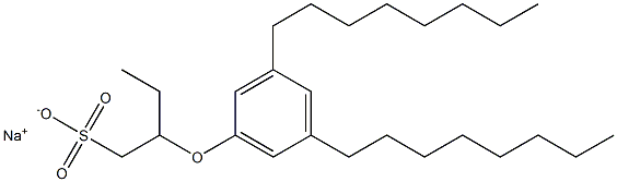 2-(3,5-Dioctylphenoxy)butane-1-sulfonic acid sodium salt 结构式