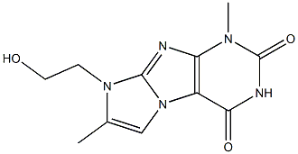 1,7-Dimethyl-8-(2-hydroxyethyl)-1H-imidazo[2,1-f]purine-2,4(3H,8H)-dione 结构式