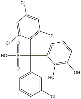 (3-Chlorophenyl)(2,4,6-trichlorophenyl)(2,3-dihydroxyphenyl)methanesulfonic acid 结构式