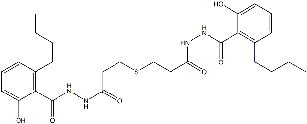 3,3'-Thiodi[propionic acid N'-(6-butylsalicyloyl) hydrazide] 结构式