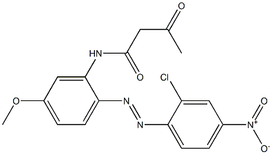 2-Acetyl-2'-(2-chloro-4-nitrophenylazo)-5'-methoxyacetanilide 结构式
