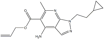 1-(2-Cyclopropylethyl)-4-amino-6-methyl-1H-pyrazolo[3,4-b]pyridine-5-carboxylic acid 2-propenyl ester 结构式