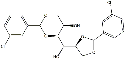 1-O,3-O:5-O,6-O-Bis(3-chlorobenzylidene)-L-glucitol 结构式