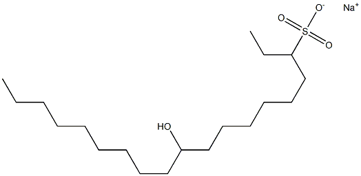 10-Hydroxynonadecane-3-sulfonic acid sodium salt 结构式