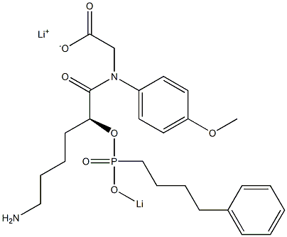 [N-[(2S)-6-Amino-2-[lithiooxy(4-phenylbutyl)phosphinyloxy]hexanoyl]-N-(4-methoxyphenyl)amino]acetic acid lithium salt 结构式