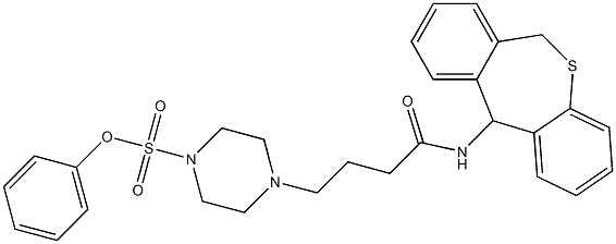 4-[4-Phenoxysulfonyl-1-piperazinyl]-N-[(6,11-dihydrodibenzo[b,e]thiepin)-11-yl]butyramide 结构式