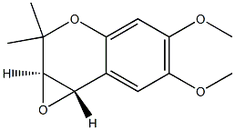 (3R,4S)-3,4-Dihydro-3,4-epoxy-6,7-dimethoxy-2,2-dimethyl-2H-1-benzopyran 结构式