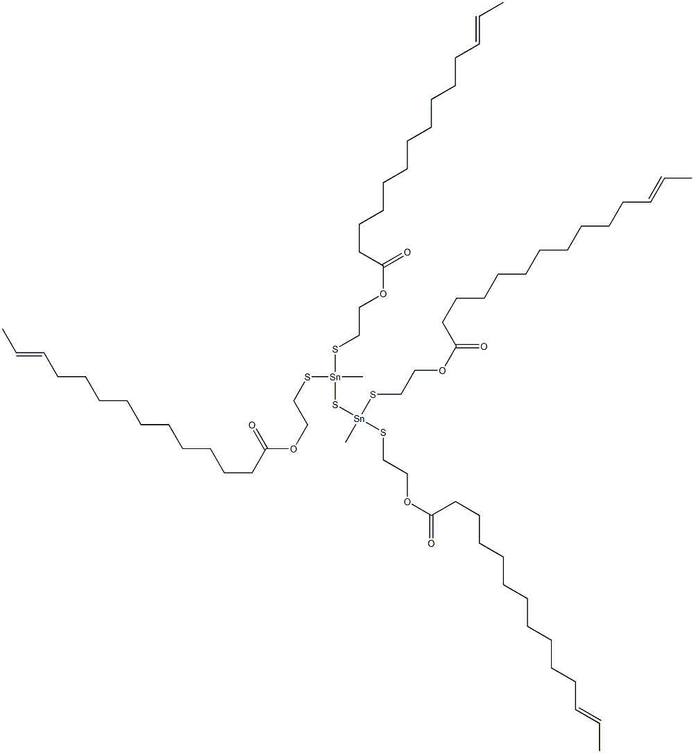 Bis[methylbis[[2-(11-tridecenylcarbonyloxy)ethyl]thio]stannyl] sulfide 结构式