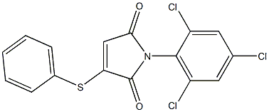 3-Phenylthio-1-(2,4,6-trichlorophenyl)-1H-pyrrole-2,5-dione 结构式