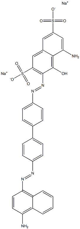 5-Amino-3-[[4'-[(4-amino-1-naphthalenyl)azo]-1,1'-biphenyl-4-yl]azo]-4-hydroxynaphthalene-2,7-disulfonic acid disodium salt 结构式