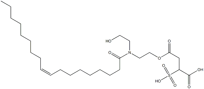 2-Sulfobutanedioic acid 4-[2-[(2-hydroxyethyl)[(Z)-1-oxo-9-octadecenyl]amino]ethyl] ester 结构式