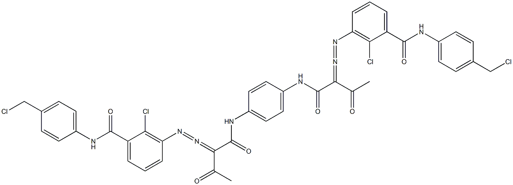 3,3'-[1,4-Phenylenebis[iminocarbonyl(acetylmethylene)azo]]bis[N-[4-(chloromethyl)phenyl]-2-chlorobenzamide] 结构式