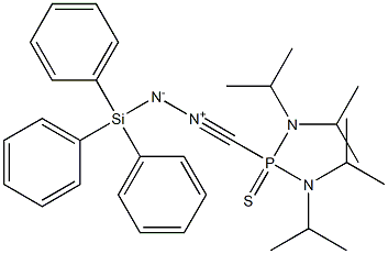 [1-(Triphenylsilyl)-2-[[bis(diisopropylamino)phosphinothioyl]methylidyne]hydrazin-2-ium]-1-ide 结构式