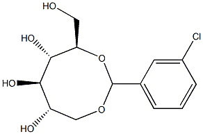 1-O,5-O-(3-Chlorobenzylidene)-D-glucitol 结构式