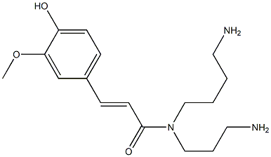 N-(3-Aminopropyl)-N-(4-aminobutyl)-3-(4-hydroxy-3-methoxyphenyl)propenamide 结构式