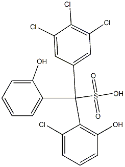 (2-Chloro-6-hydroxyphenyl)(3,4,5-trichlorophenyl)(2-hydroxyphenyl)methanesulfonic acid 结构式