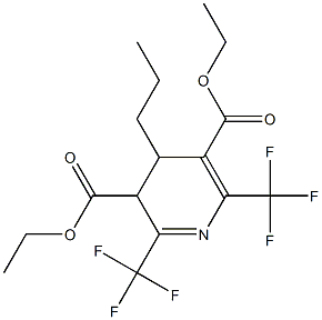 3,4-Dihydro-2,6-bis(trifluoromethyl)-4-propylpyridine-3,5-dicarboxylic acid diethyl ester 结构式