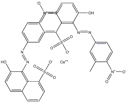 Bis[1-[(3-methyl-4-nitrophenyl)azo]-2-hydroxy-8-naphthalenesulfonic acid]calcium salt 结构式