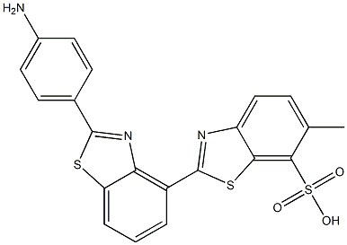 2-[2-(4-Aminophenyl)benzothiazol-4-yl]-6-methyl-7-benzothiazolesulfonic acid 结构式