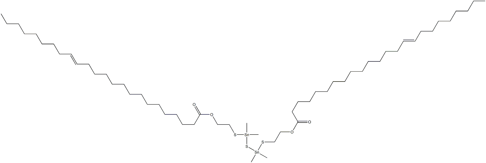 Bis[dimethyl[[2-(14-tricosenylcarbonyloxy)ethyl]thio]stannyl] sulfide 结构式