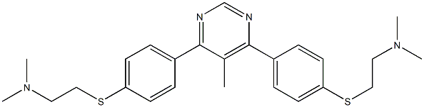 4,6-Bis[4-(2-dimethylaminoethylthio)phenyl]-5-methylpyrimidine 结构式