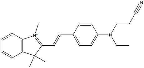 2-[2-[4-[(2-Cyanoethyl)ethylamino]phenyl]ethenyl]-1,3,3-trimethyl-3H-indolium 结构式