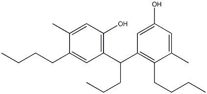 5,6'-Butylidenebis(3-methyl-4-butylphenol) 结构式