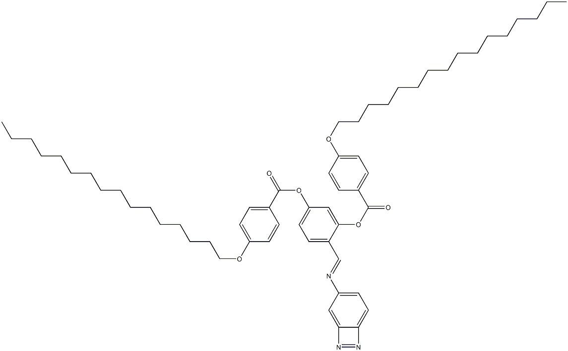 Bis[4-(hexadecyloxy)benzoic acid]4-[(azobenzen-4-yl)iminomethyl]-1,3-phenylene ester 结构式
