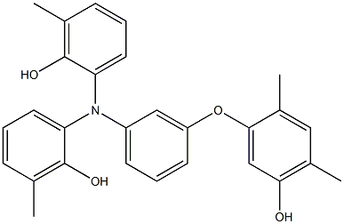 N,N-Bis(2-hydroxy-3-methylphenyl)-3-(5-hydroxy-2,4-dimethylphenoxy)benzenamine 结构式