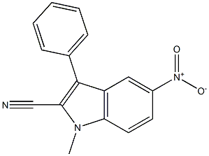 1-Methyl-5-nitro-3-phenyl-1H-indole-2-carbonitrile 结构式