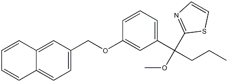 2-[1-Methoxy-1-[3-[(2-naphthalenyl)methoxy]phenyl]butyl]thiazole 结构式