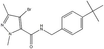 N-(4-tert-Butylbenzyl)-1,3-dimethyl-4-bromo-1H-pyrazole-5-carboxamide 结构式