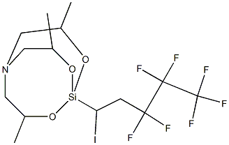 1-(1-Iodo-3,3,4,4,5,5,5-heptafluoropentyl)-3,7,10-trimethyl-2,8,9-trioxa-5-aza-1-silabicyclo[3.3.3]undecane 结构式