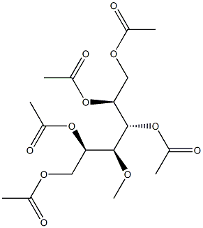 3-O-Methyl-1-O,2-O,4-O,5-O,6-O-pentaacetyl-L-glucitol 结构式