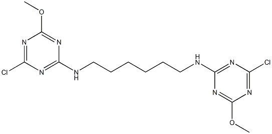 N,N'-Bis(4-chloro-6-methoxy-1,3,5-triazin-2-yl)-1,6-hexanediamine 结构式