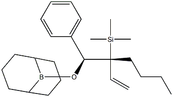 (1S,2R)-1-[(9-Borabicyclo[3.3.1]nonan-9-yl)oxy]-1-phenyl-2-(trimethylsilyl)-2-ethenylhexane 结构式