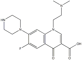 6-Fluoro-1-(2-dimethylaminoethyl)-1,4-dihydro-7-(1-piperazinyl)-4-oxoquinoline-3-carboxylic acid 结构式