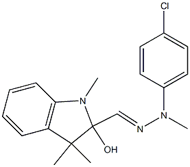 2-[[2-(p-Chlorophenyl)-2-methylhydrazono]methyl]-1,3,3-trimethylindolin-2-ol 结构式