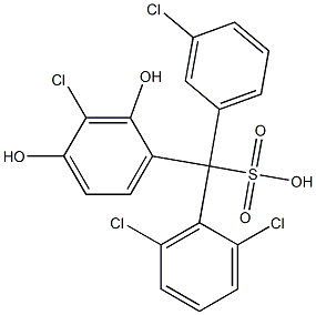 (3-Chlorophenyl)(2,6-dichlorophenyl)(3-chloro-2,4-dihydroxyphenyl)methanesulfonic acid 结构式