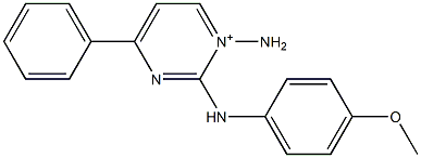 1-(Amino)-2-(4-methoxyphenylamino)-4-phenyl-1-pyrimidinium 结构式