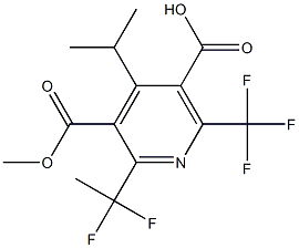 6-(Trifluoromethyl)-2-(1,1-difluoroethyl)-4-isopropylpyridine-3,5-di(carboxylic acid methyl) ester 结构式