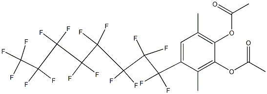 4-(Heptadecafluorooctyl)-3,6-dimethylbenzene-1,2-diol diacetate 结构式