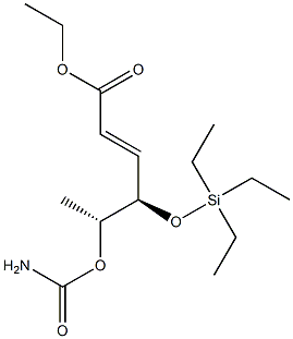 (4R,5R,E)-5-(Carbamoyloxy)-4-[(triethylsilyl)oxy]-2-hexenoic acid ethyl ester 结构式