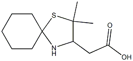 2,2-Dimethyl-1-thia-4-azaspiro[4.5]decane-3-acetic acid 结构式