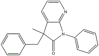 1,3-Dihydro-3-benzyl-3-methyl-1-phenyl-2H-pyrrolo[2,3-b]pyridin-2-one 结构式