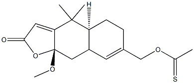 Thioacetic acid S-[[(9aS)-2,4,4a,5,6,8a,9,9a-octahydro-4,4-dimethyl-9a-methoxy-2-oxonaphtho[2,3-b]furan]-7-yl]methyl ester 结构式