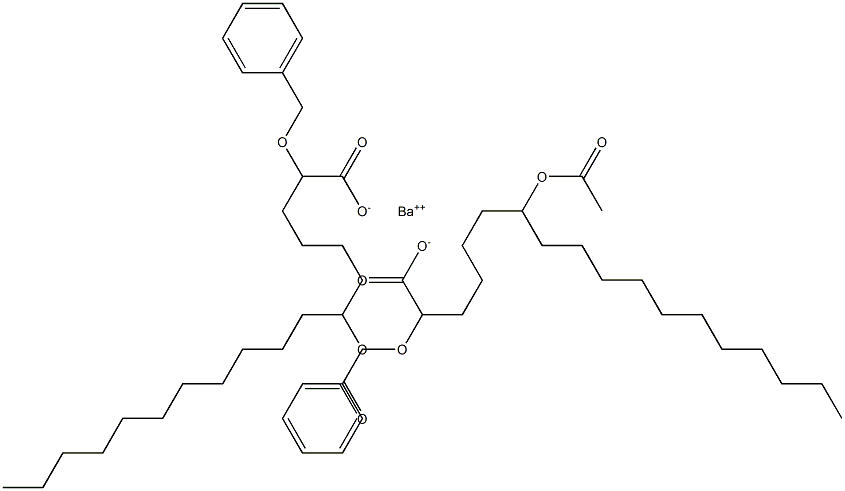 Bis(2-benzyloxy-7-acetyloxystearic acid)barium salt 结构式