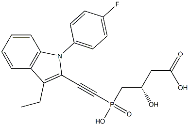 (3S)-3-Hydroxy-4-[hydroxy[[1-(4-fluorophenyl)-3-ethyl-1H-indol-2-yl]ethynyl]phosphinyl]butyric acid 结构式